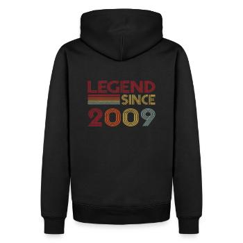 2009 Geburtstag Legend since Retro Vintage - Männer Premium Bio Hoodie - Schwarz - Hinten - Nico (187cm)
