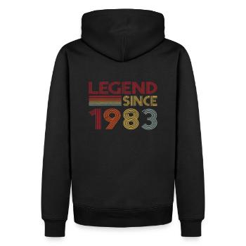 1983 Birthday Legend since Retro Vintage - Men’s Premium Organic Hoodie - black - Back - Nico (187cm)