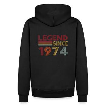 1974 Geburtstag Legend since Retro Vintage - Männer Premium Bio Hoodie - Schwarz - Hinten - Nico (187cm)