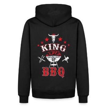 King of BBQ - Männer Premium Bio Hoodie - Schwarz - Hinten - Nico (187cm)
