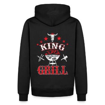 Roi du grill - Sweat à capuche Premium bio Homme - noir - Dos - Nico (187cm)