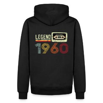 1960 Geburtstag Vintage Cassette - Männer Premium Bio Hoodie - Schwarz - Hinten - Nico (187cm)