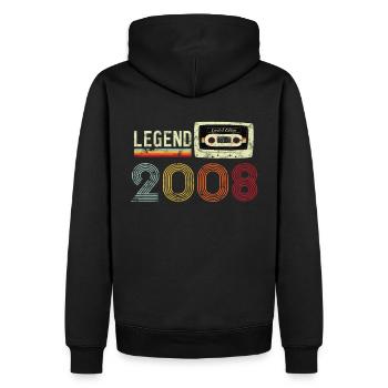2008 Birthday Vintage Cassette - Sweat à capuche Premium bio Homme - noir - Dos - Nico (187cm)