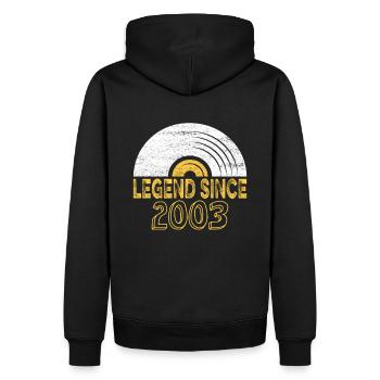 2003 Birthday Vinyl Legend since - Men’s Premium Organic Hoodie - black - Back - Nico (187cm)
