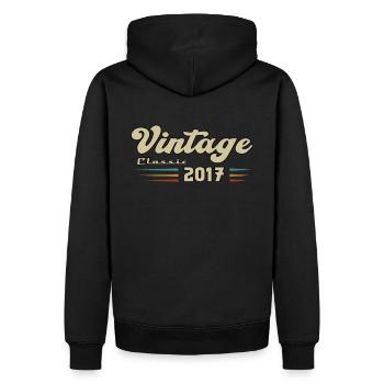 2017 Birthday Vintage Classic - Men’s Premium Organic Hoodie - black - Back - Nico (187cm)