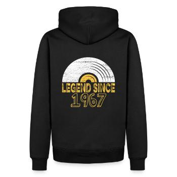 1967 Birthday Vinyl Legend since - Men’s Premium Organic Hoodie - black - Back - Nico (187cm)
