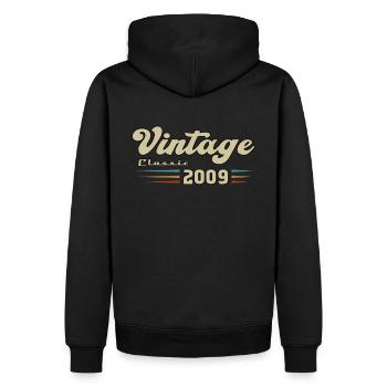 2009 Anniversaire Vintage Classic - Sweat à capuche Premium bio Homme - noir - Dos - Nico (187cm)