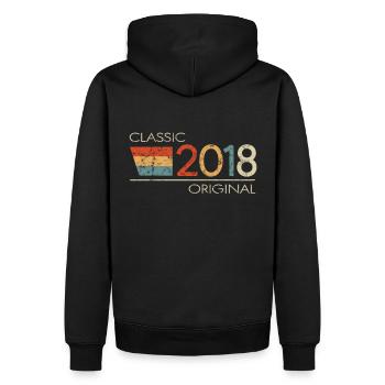 2018 Birthday Classic Original - Men’s Premium Organic Hoodie - black - Back - Nico (187cm)