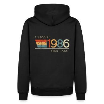 1986 Birthday Classic Original - Men’s Premium Organic Hoodie - black - Back - Nico (187cm)