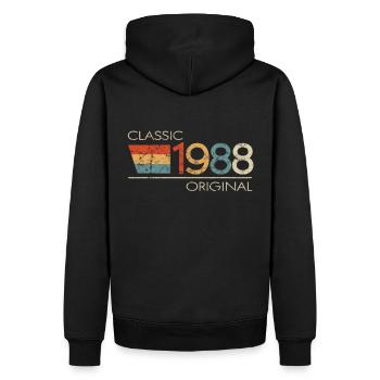 1988 Birthday Classic Original - Men’s Premium Organic Hoodie - black - Back - Nico (187cm)