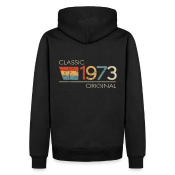 1973 Birthday Classic Original - Men’s Premium Organic Hoodie - black - Back - Nico (187cm)