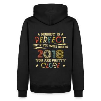 2018 Birthday Vintage Nobody is perfect - Men’s Premium Organic Hoodie - black - Back - Nico (187cm)