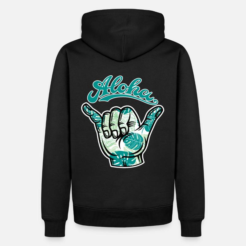 3 Aloha Shaka - Männer Premium Bio Hoodie - Schwarz