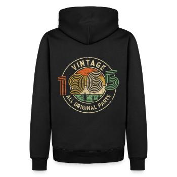 1965 Geburtstag Vintage All Original Parts - Männer Premium Bio Hoodie - Schwarz - Hinten - Nico (187cm)