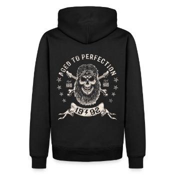 1992 Birthday Aged to perfection Rock Hard - Men’s Premium Organic Hoodie - black - Back - Nico (187cm)
