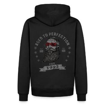 1992 Birthday Aged to perfection Old Man - Men’s Premium Organic Hoodie - black - Back - Nico (187cm)