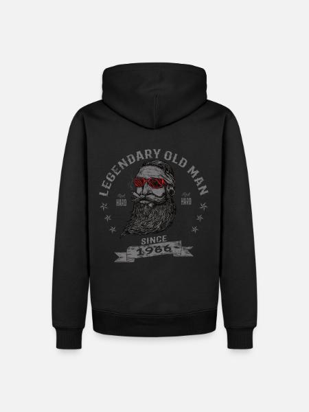 1966 Geburtstag Legendary Old Man - Männer Premium Bio Hoodie - Schwarz