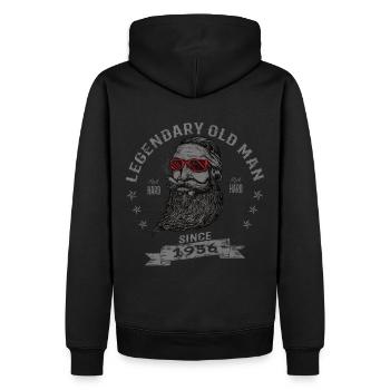 1956 Geburtstag Legendary Old Man - Männer Premium Bio Hoodie - Schwarz - Hinten - Nico (187cm)