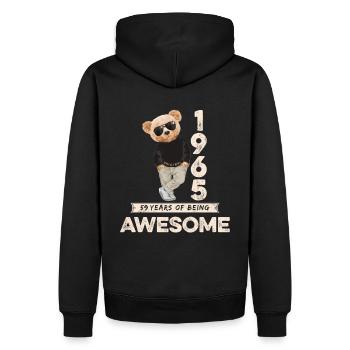 1965 Geburtstag Teddy Bär Being Awesome Orignal - Männer Premium Bio Hoodie - Schwarz - Hinten - Nico (187cm)