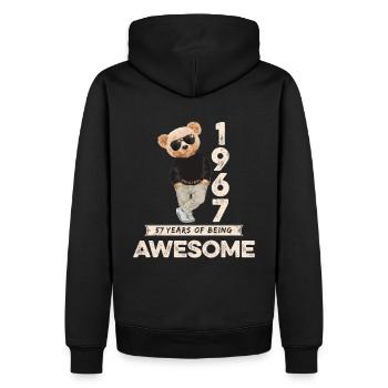 1967 Geburtstag Teddy Bär Being Awesome Orignal - Männer Premium Bio Hoodie - Schwarz - Hinten - Nico (187cm)