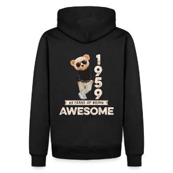 1959 Geburtstag Teddy Bär Being Awesome Orignal - Männer Premium Bio Hoodie - Schwarz - Hinten - Nico (187cm)