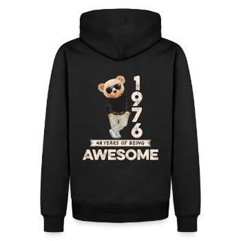 1976 Geburtstag Teddy Bär Being Awesome Orignal - Männer Premium Bio Hoodie - Schwarz - Hinten - Nico (187cm)