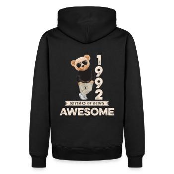 1992 Geburtstag Teddy Bär Being Awesome Orignal - Männer Premium Bio Hoodie - Schwarz - Hinten - Nico (187cm)