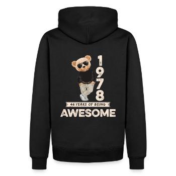 1978 Geburtstag Teddy Bär Being Awesome Orignal - Männer Premium Bio Hoodie - Schwarz - Hinten - Nico (187cm)
