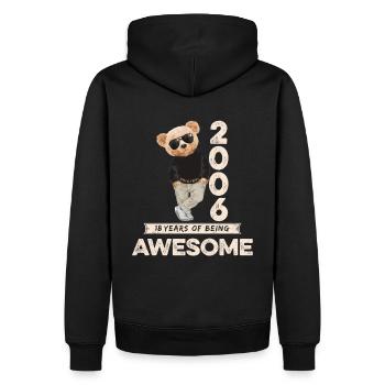 2006 Geburtstag Teddy Bär Being Awesome Orignal - Männer Premium Bio Hoodie - Schwarz - Hinten - Nico (187cm)
