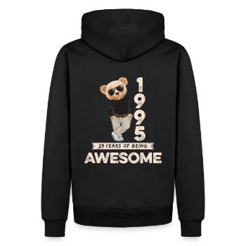 1995 Geburtstag Teddy Bär Being Awesome Orignal - Männer Premium Bio Hoodie - Schwarz - Hinten - Nico (187cm)