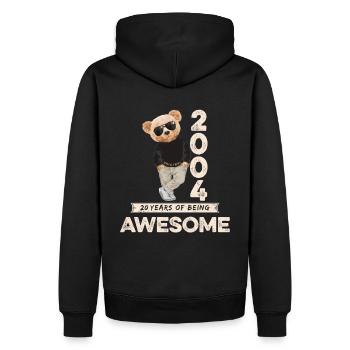 2004 Geburtstag Teddy Bär Being Awesome Orignal - Männer Premium Bio Hoodie - Schwarz - Hinten - Nico (187cm)