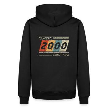 2000 anniversaire classique original II - Sweat à capuche Premium bio Homme - noir - Dos - Nico (187cm)