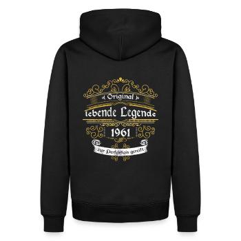 1961 Geburtstag lebende Legende zur perfektion - Männer Premium Bio Hoodie - Schwarz - Hinten - Nico (187cm)