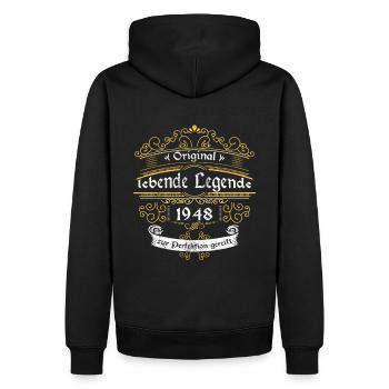1948 Geburtstag lebende Legende zur perfektion - Männer Premium Bio Hoodie - Schwarz - Hinten - Nico (187cm)