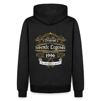 1996 Geburtstag lebende Legende zur perfektion - Männer Premium Bio Hoodie - Schwarz - Hinten - Nico (187cm)