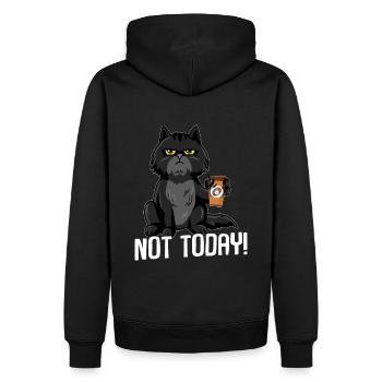 Cat not today BLACK - Men’s Premium Organic Hoodie - black - Back - Nico (187cm)