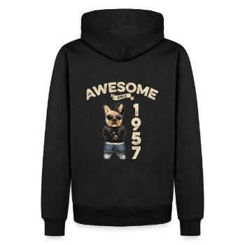1957 Anniversaire Génial depuis Cool Dog - Sweat à capuche Premium bio Homme - noir - Dos - Nico (187cm)