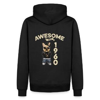 1960 Geburtstag Awesome since Cool Dog - Männer Premium Bio Hoodie - Schwarz - Hinten - Nico (187cm)