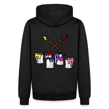Pinsel Farbe Maler Künstler Arbeitsbereich Job - Männer Premium Bio Hoodie - Schwarz - Hinten - Nico (187cm)