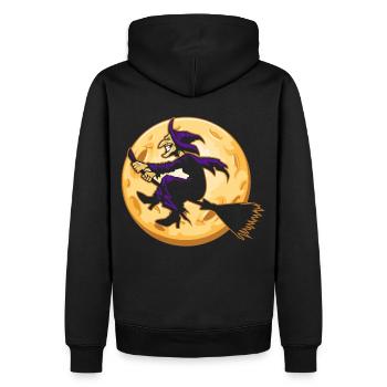 Sorcière au balai de sorcière - Sweat à capuche Premium bio Homme - noir - Dos - Nico (187cm)