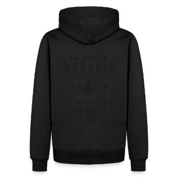 Meilleur Super Médecin Docteur Vintage - Sweat à capuche Premium bio Homme - noir - Dos - Nico (187cm)