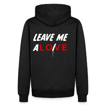 Leave Me Alone - Wortwitz für Ruhesuchende - Männer Premium Bio Hoodie - Schwarz - Hinten - Nico (187cm)
