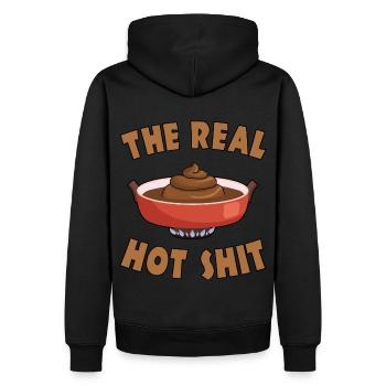 The real hot shit the real hot shitfun - Men’s Premium Organic Hoodie - black - Back - Nico (187cm)