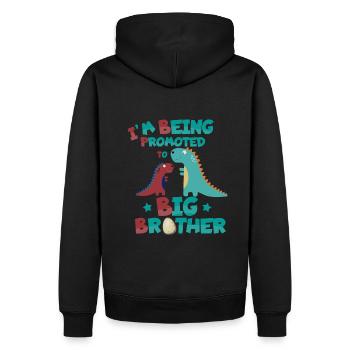 Großer Bruder Dinosaurier Brüder - Männer Premium Bio Hoodie - Schwarz - Hinten - Nico (187cm)