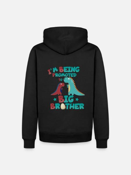 Großer Bruder Dinosaurier Brüder - Männer Premium Bio Hoodie - Schwarz