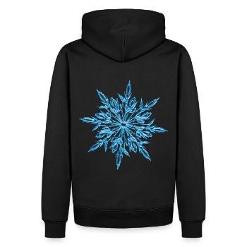 Snowflake Ice Crystal Winter - Sweat à capuche Premium bio Homme - noir - Dos - Nico (187cm)