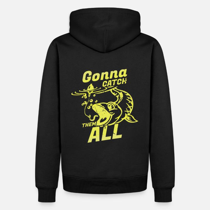 Fischen - Männer Premium Bio Hoodie - Schwarz