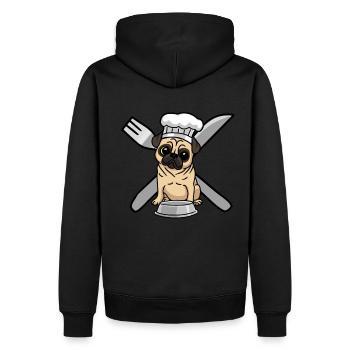 Carlin vie chien chiens cuire faim - Sweat à capuche Premium bio Homme - noir - Dos - Nico (187cm)