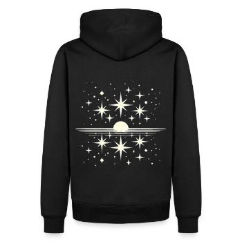 Sterngucker Funkelnder Himmel Kosmos Sterne - Männer Premium Bio Hoodie - Schwarz - Hinten - Nico (187cm)