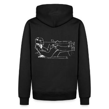 Rennfahrer - Männer Premium Bio Hoodie - Schwarz - Hinten - Nico (187cm)